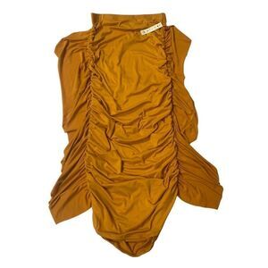 Mustard Colored Ruffled Detail Skirt